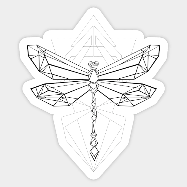 Polygonal Dragonfly Sticker by Blackmoon9